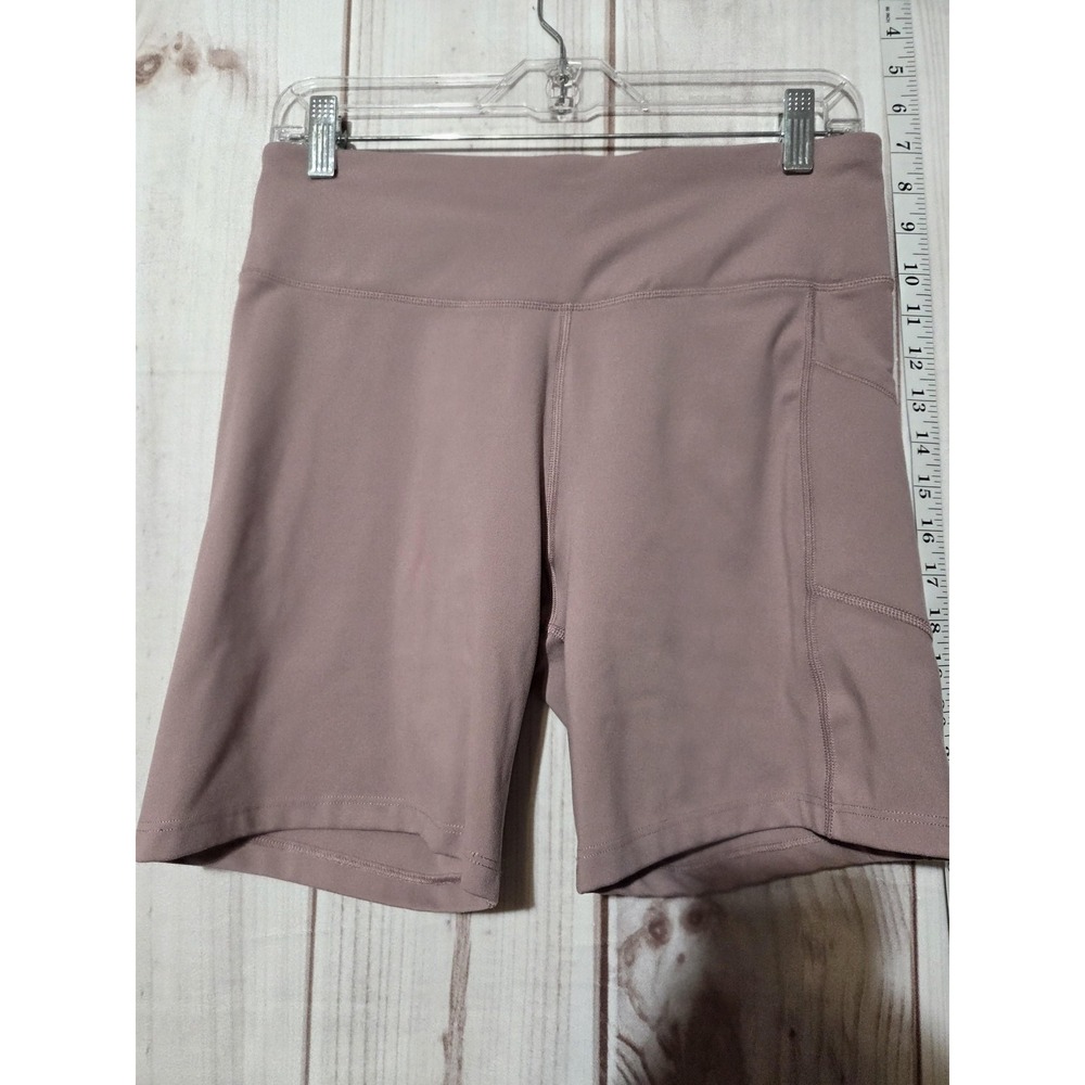 Calvin‎ Klein Performance Womens Mauve High Waisted Bike Shorts Side Pocket L